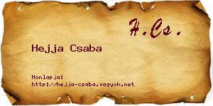 Hejja Csaba névjegykártya