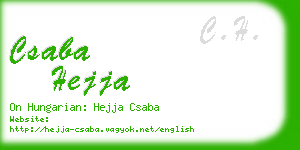 csaba hejja business card